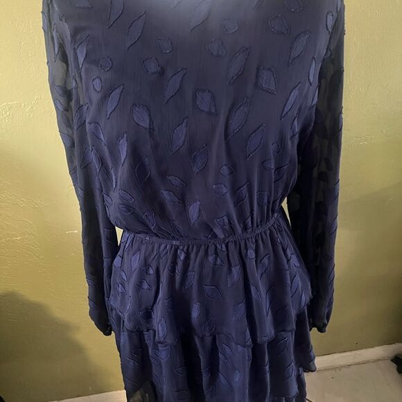 Studio M Blue V-Neck Long Sleeve Sundress - Picture 1 of 7